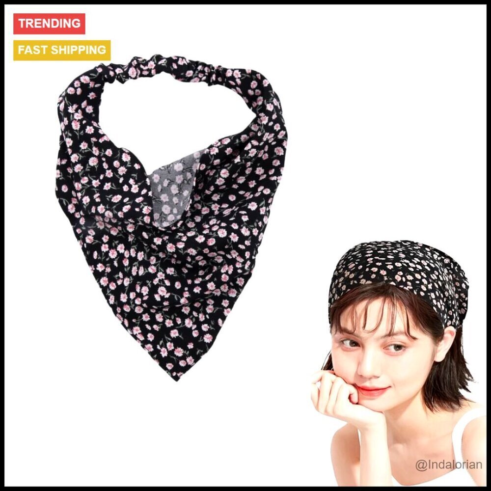 Chiffon Boho Headband Scarf Adjustable Elastic Floral Hair Accessory Women